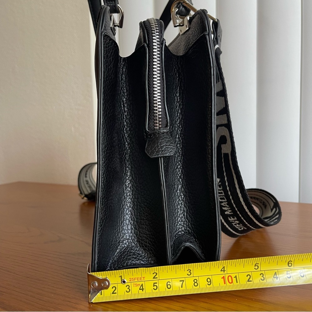 Steve Madden Bmateo Top Handle Crossbody Bag Black Faux Leather - Picture 11 of 16